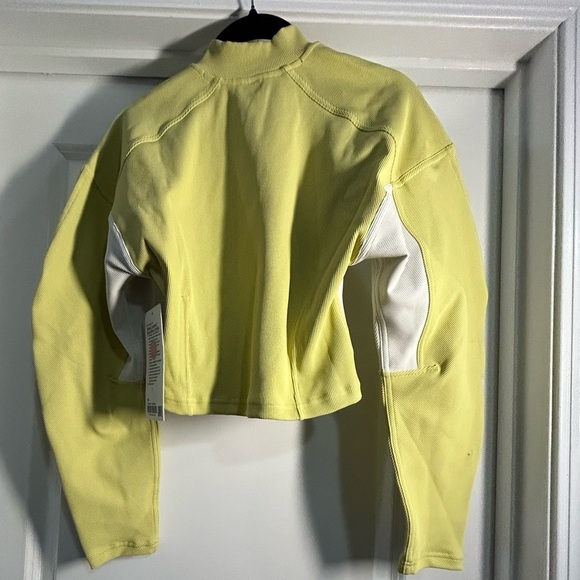 Lululemon Ribbed Wide Sleeve Yellow/Bone Ribbed Pullover-minor mark on sleeve - Picture 5 of 6